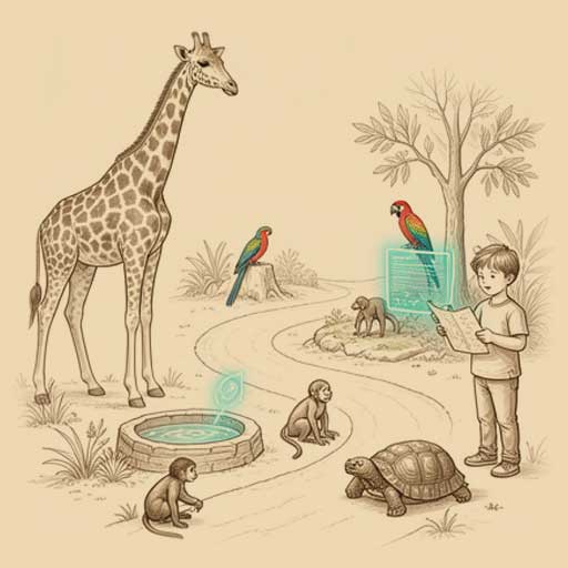 Interactive learning in a zoo