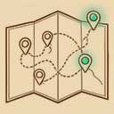 Clearly marked quest stations on the adventure map