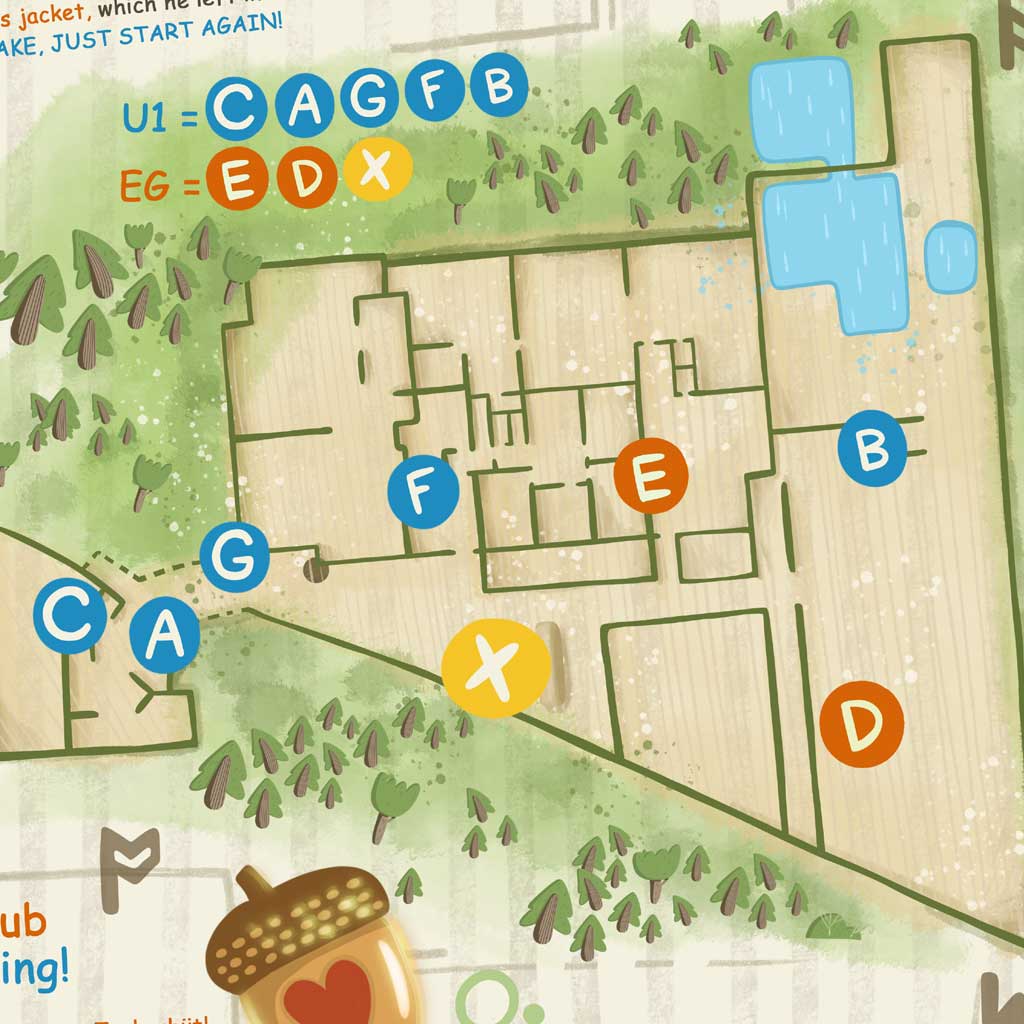 Clearly marked quest stations on the adventure map