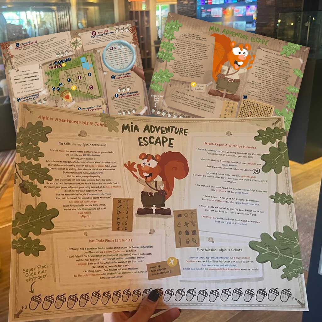 Multilingual adventure map with different difficulty levels