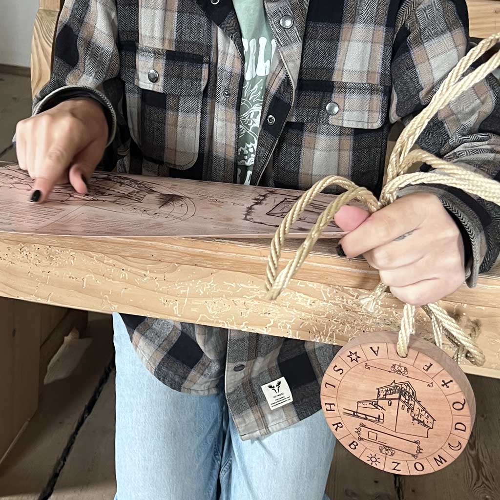 Handcrafted wooden amulet for Schloss Hagenwil