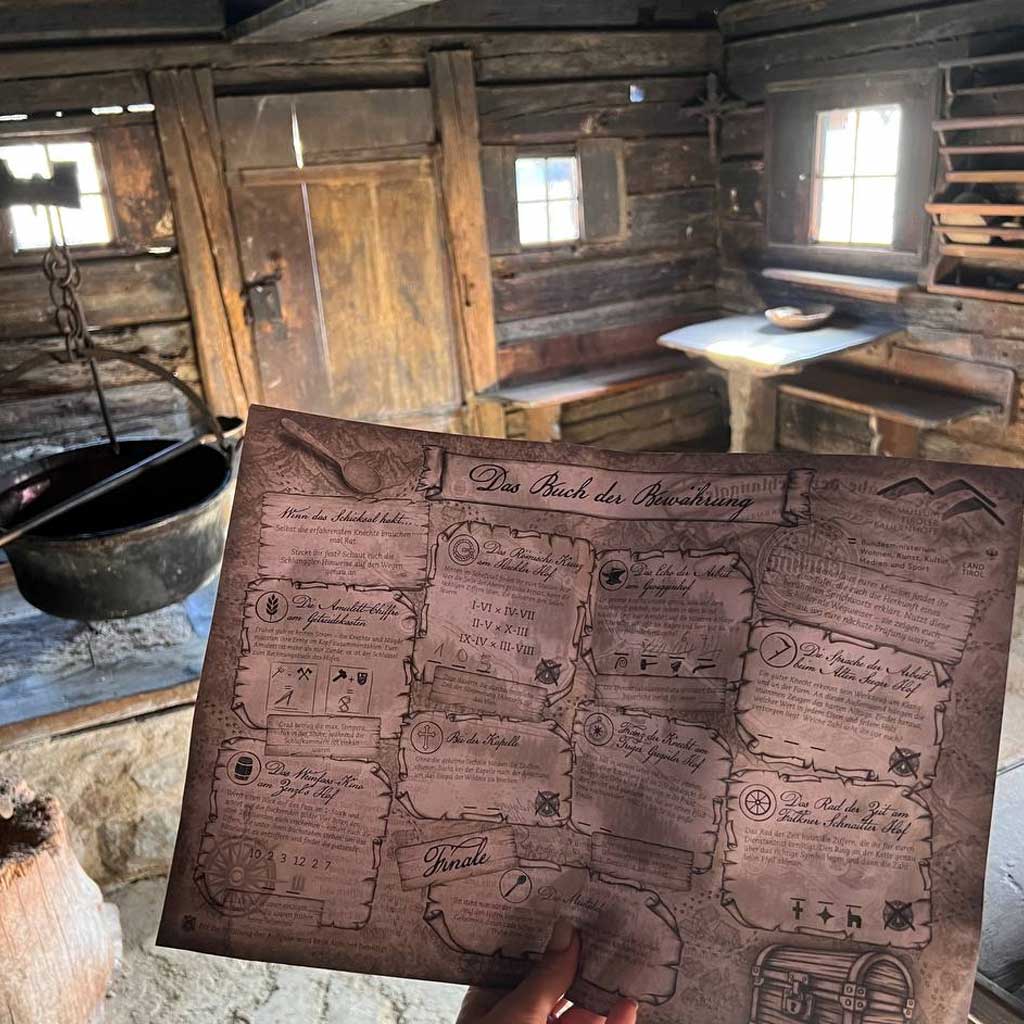 Visitors exploring historical rural life through quest stations
