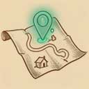 Custom map design guiding visitors through the experience